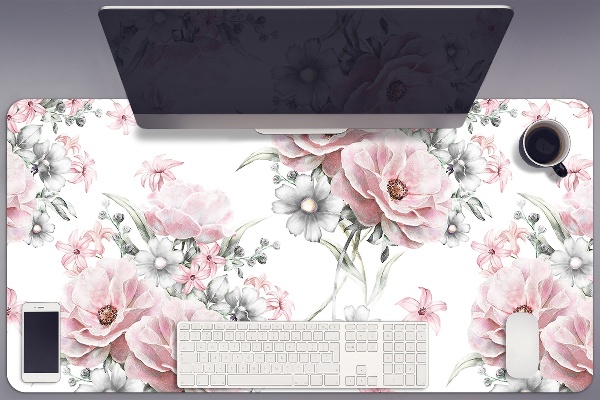 Large desk mat for children flowers
