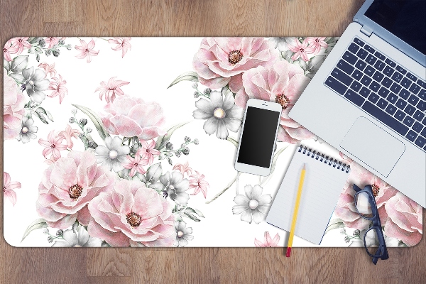 Large desk mat for children flowers