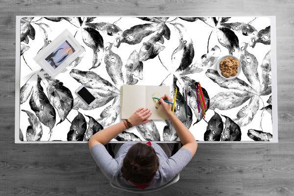 Desk pad painted leaves