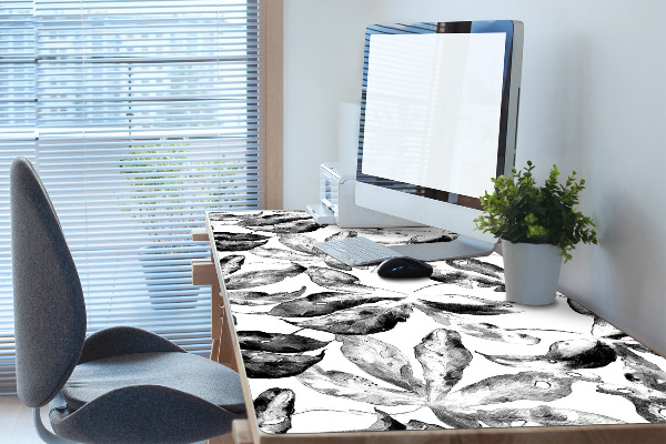 Desk pad painted leaves
