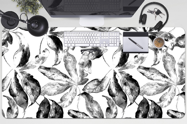Desk pad painted leaves