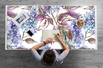 Full desk protector purple leaves