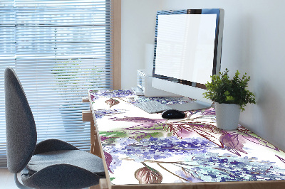 Full desk protector purple leaves