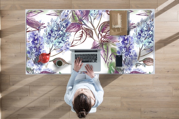 Full desk protector purple leaves