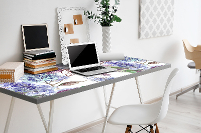 Full desk protector purple leaves