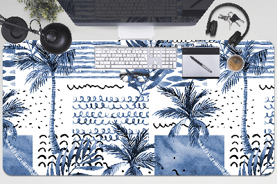Desk pad blue palm tree
