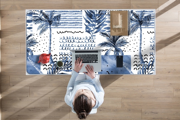 Desk pad blue palm tree