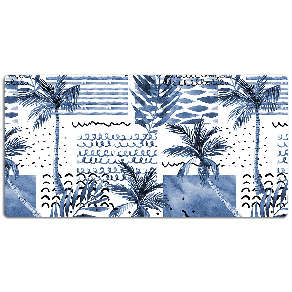 Desk pad blue palm tree