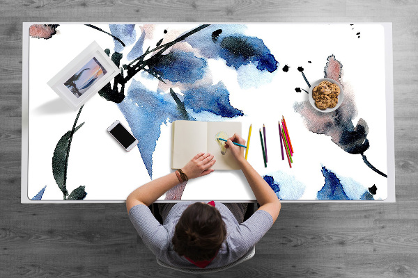 Desk pad watercolor flowers