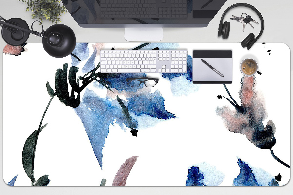 Desk pad watercolor flowers