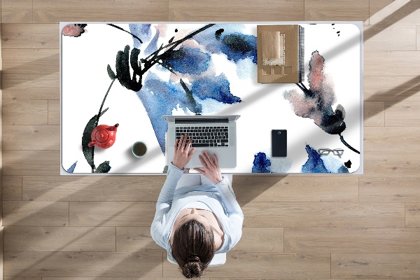 Desk pad watercolor flowers