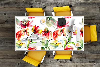 Large desk mat table protector Wild Flowers