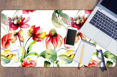 Large desk mat table protector Wild Flowers