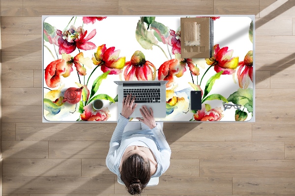 Large desk mat table protector Wild Flowers