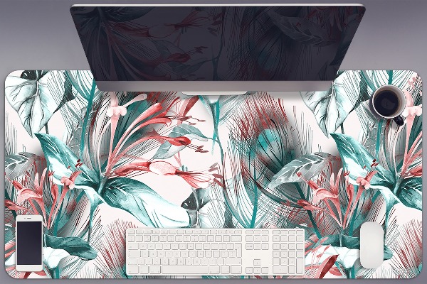 Desk mat tropical drawing