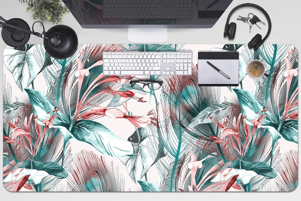 Desk mat tropical drawing