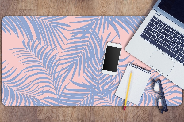 Full desk pad blue leaves