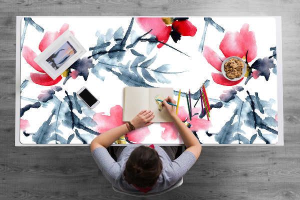 Large desk pad PVC protector floral pattern