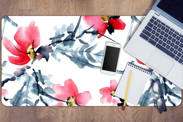 Large desk pad PVC protector floral pattern