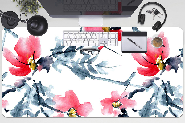 Large desk pad PVC protector floral pattern