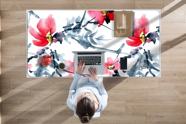 Large desk pad PVC protector floral pattern