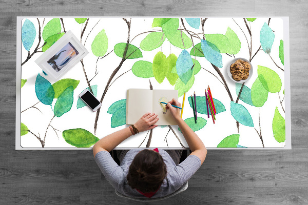 Desk pad green branches