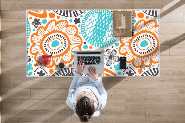Full desk protector pastel flowers