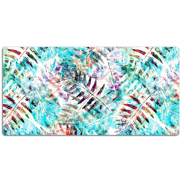 Large desk mat table protector prints of leaves