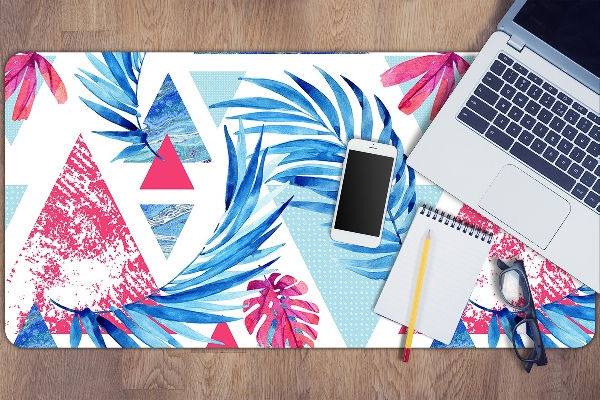 Full desk pad Leaves and triangles