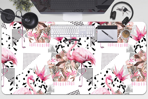 Large desk mat for children Flamingos
