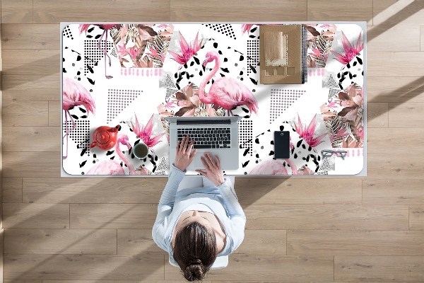 Large desk mat for children Flamingos