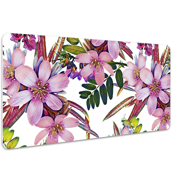 Large desk mat table protector pink flowers