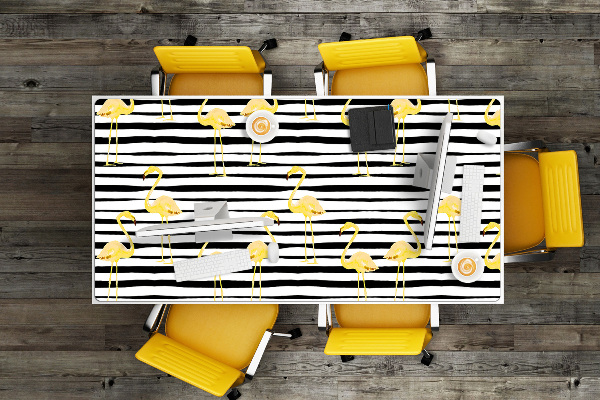 Full desk mat Gold flamingos