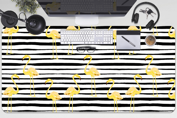 Full desk mat Gold flamingos