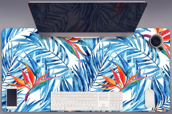 Large desk pad PVC protector blue Paradise