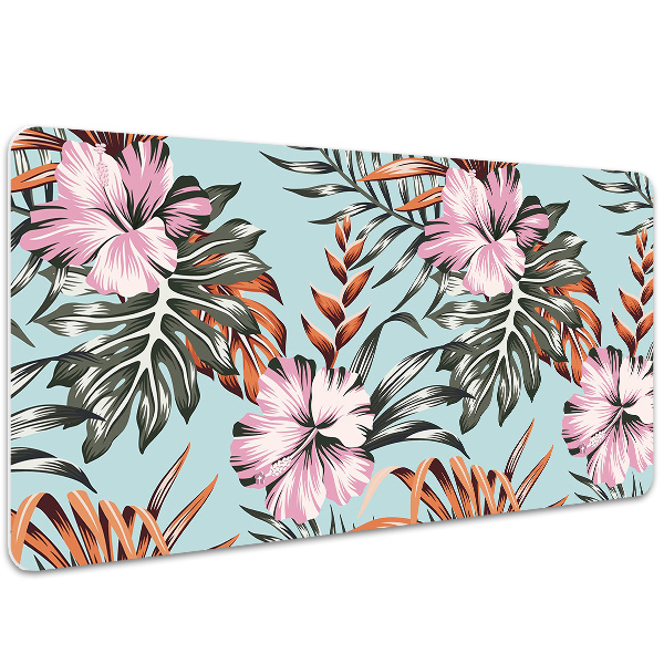Full desk protector hibiscus flowers