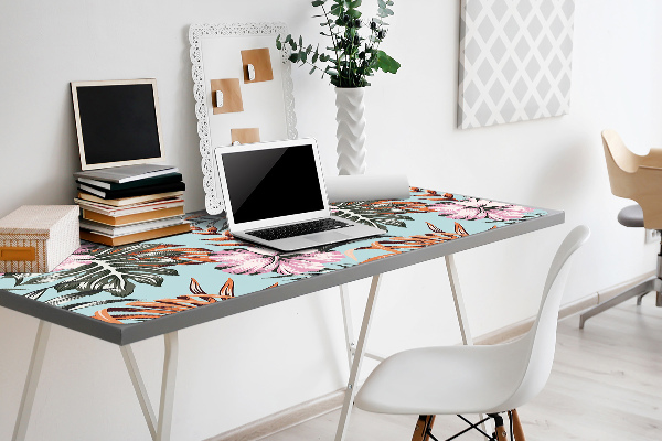 Full desk protector hibiscus flowers