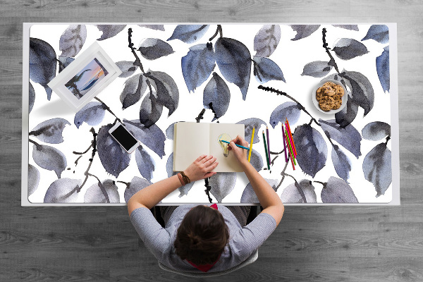 Large desk mat table protector gray Branches