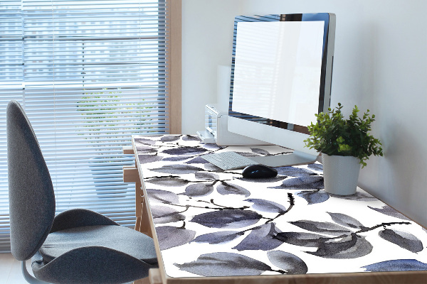 Large desk mat table protector gray Branches