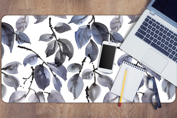 Large desk mat table protector gray Branches