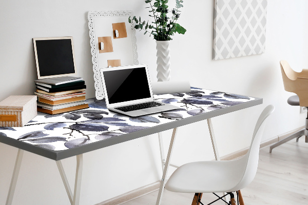 Large desk mat table protector gray Branches