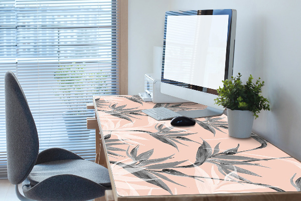 Desk mat Black and white flowers