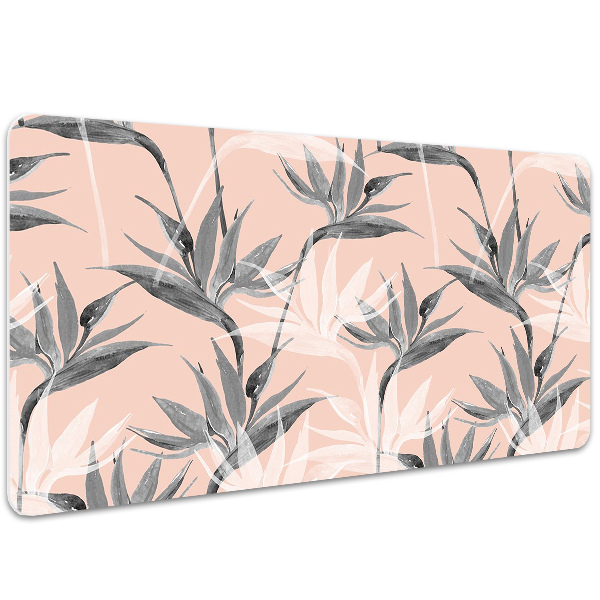 Desk mat Black and white flowers