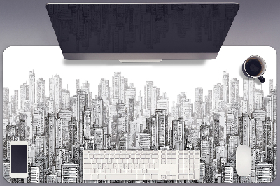 Desk mat Black and white city