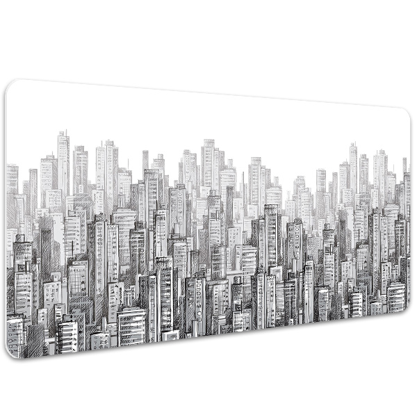 Desk mat Black and white city