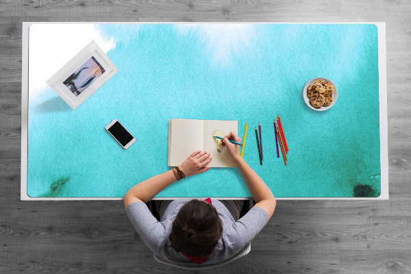 Full desk protector Stains on canvas