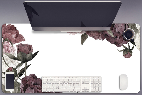 Large desk mat for children Peonies