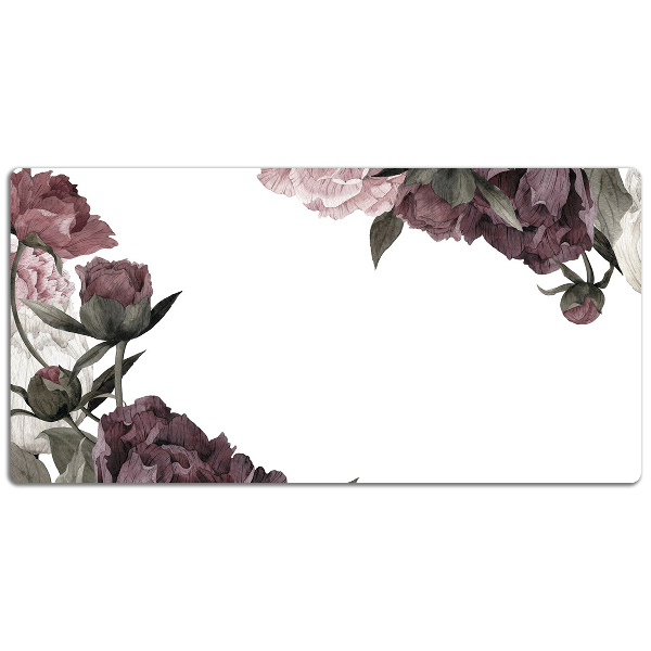 Large desk mat for children Peonies