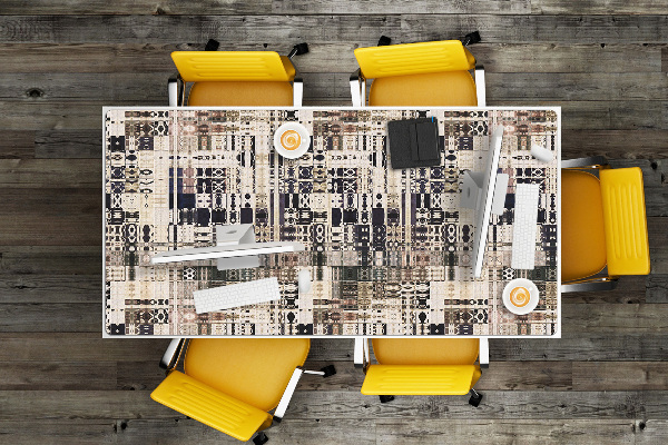 Full desk protector Boho style tiles
