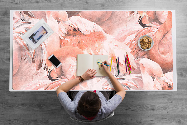 Large desk mat for children Flamingos